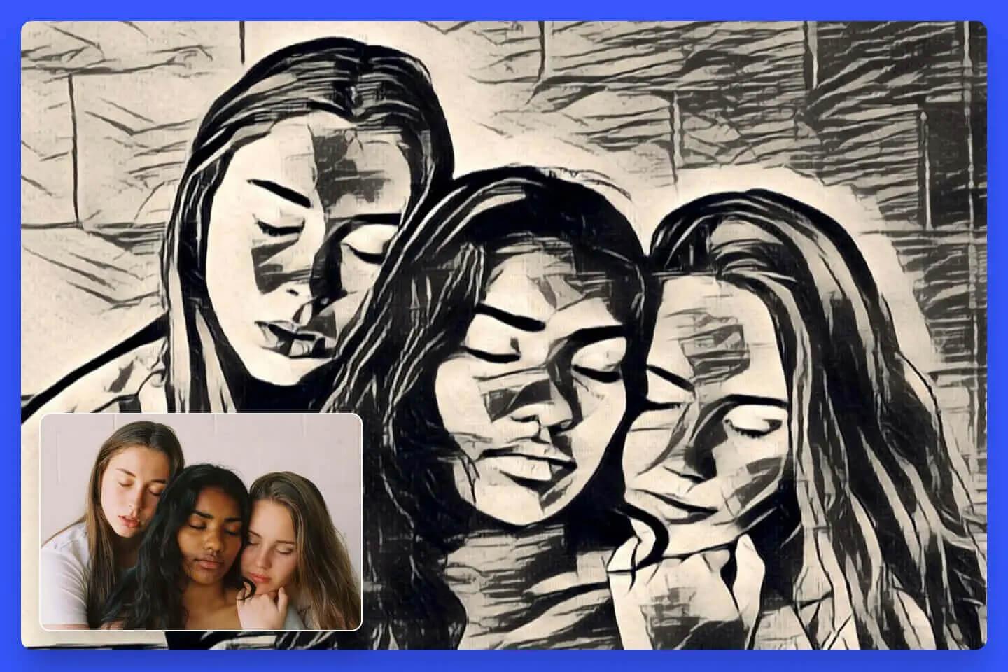 Bannière photo en dessin