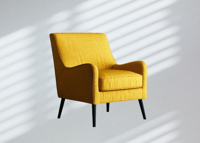 Şeffaf kanepe fotoğrafına beyaz arka plan ekleyin